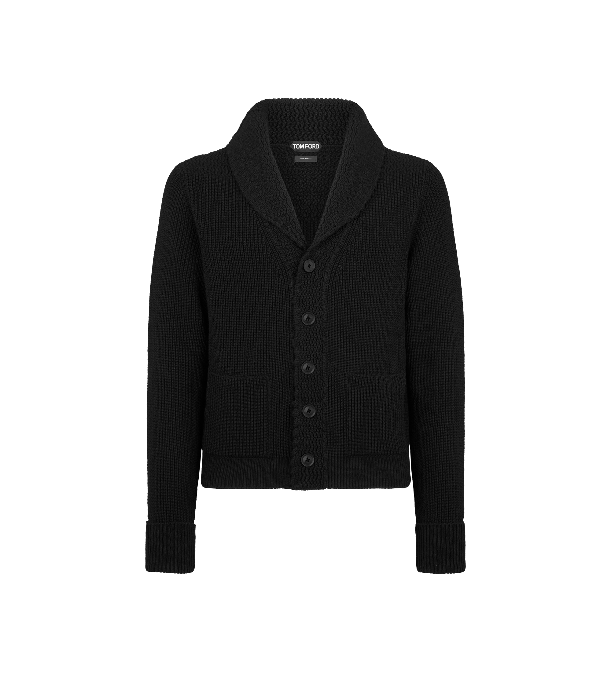 CASHMERE SHAWL COLLAR CARDIGAN
