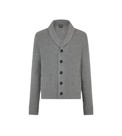 CASHMERE SHAWL COLLAR CARDIGAN