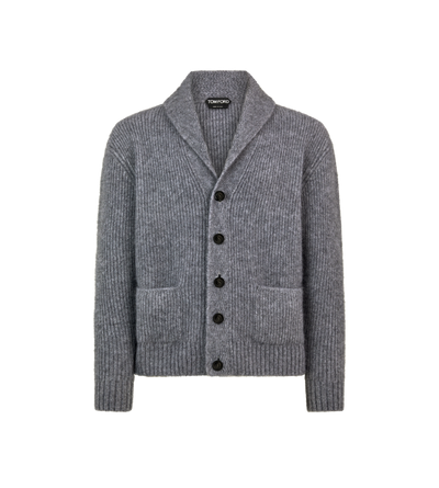 BRUSHED CASHMERE SILK SHAWL COLLAR CARDIGAN image number 0