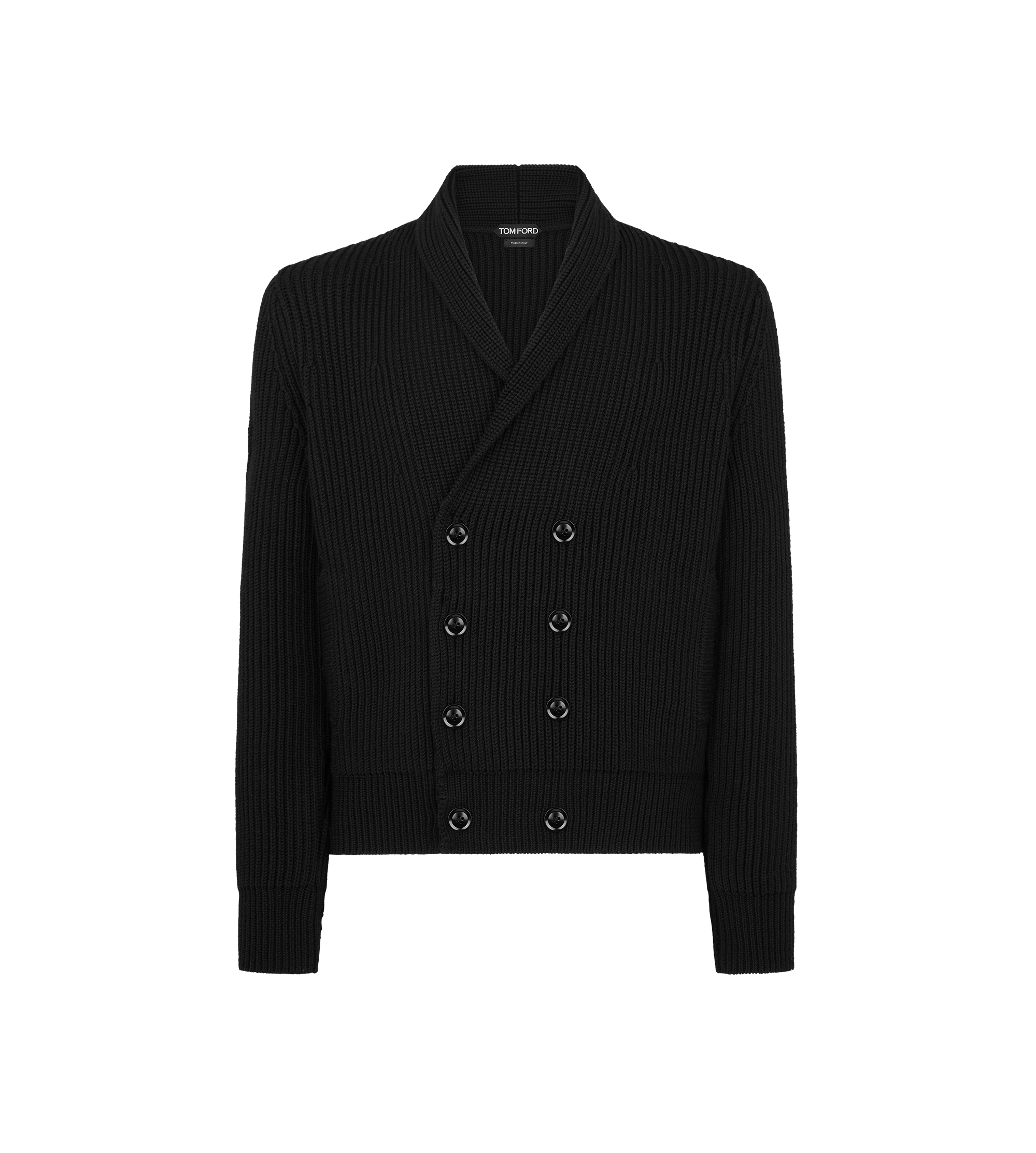 WOOL SILK SHAWL COLLAR CARDIGAN