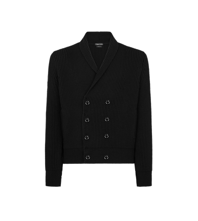 WOOL SILK SHAWL COLLAR CARDIGAN image number 0