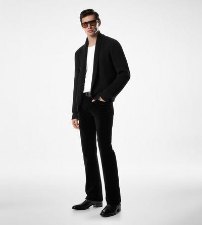 WOOL SILK SHAWL COLLAR CARDIGAN image number 1