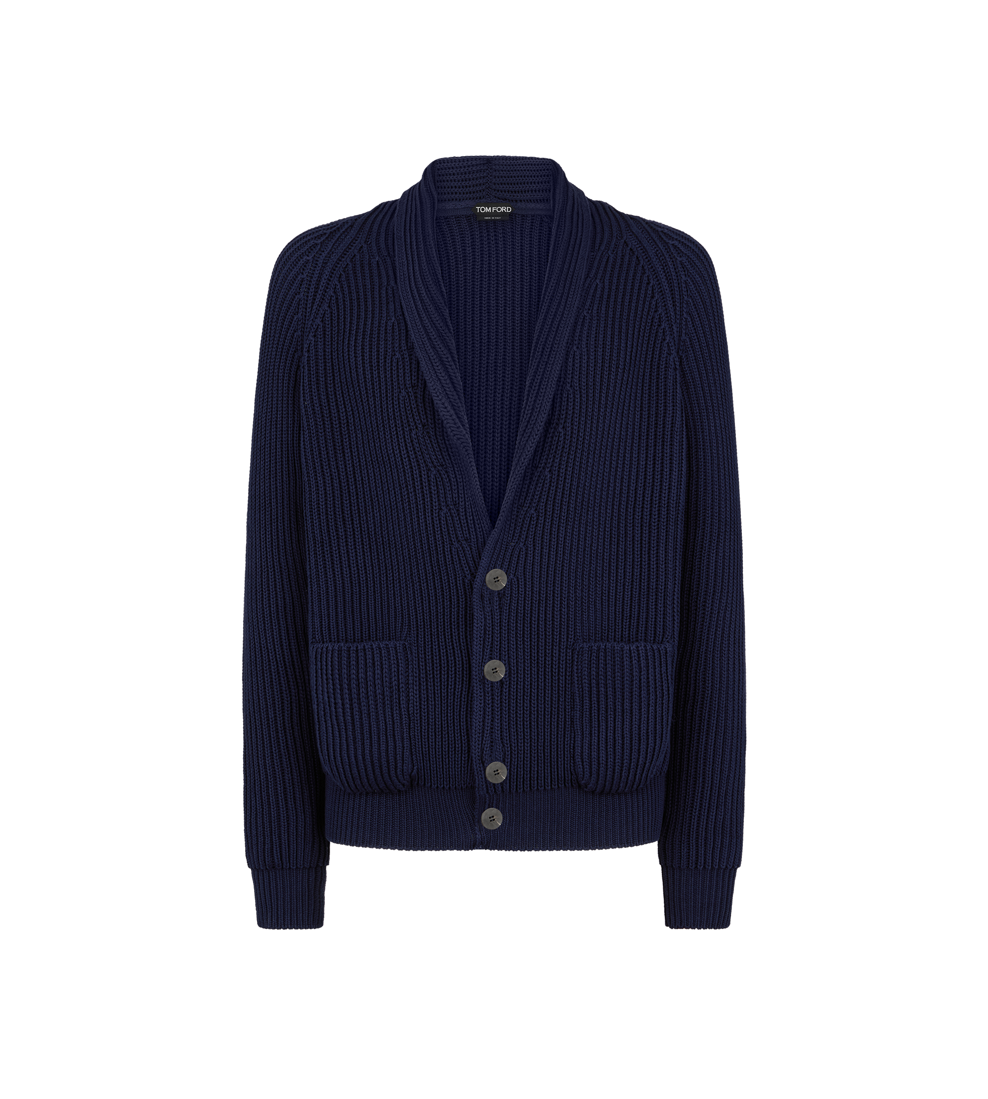 COTTON SILK SHAWL COLLAR CARDIGAN