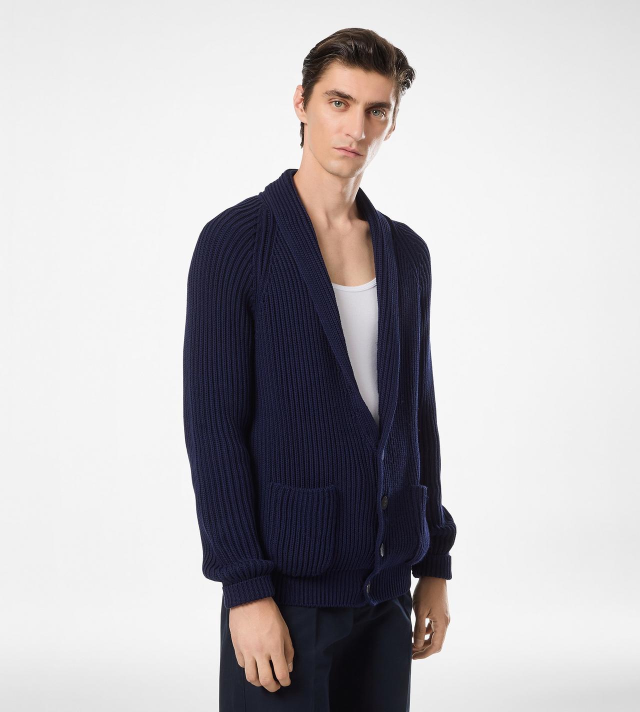 COTTON SILK SHAWL COLLAR CARDIGAN image number 2