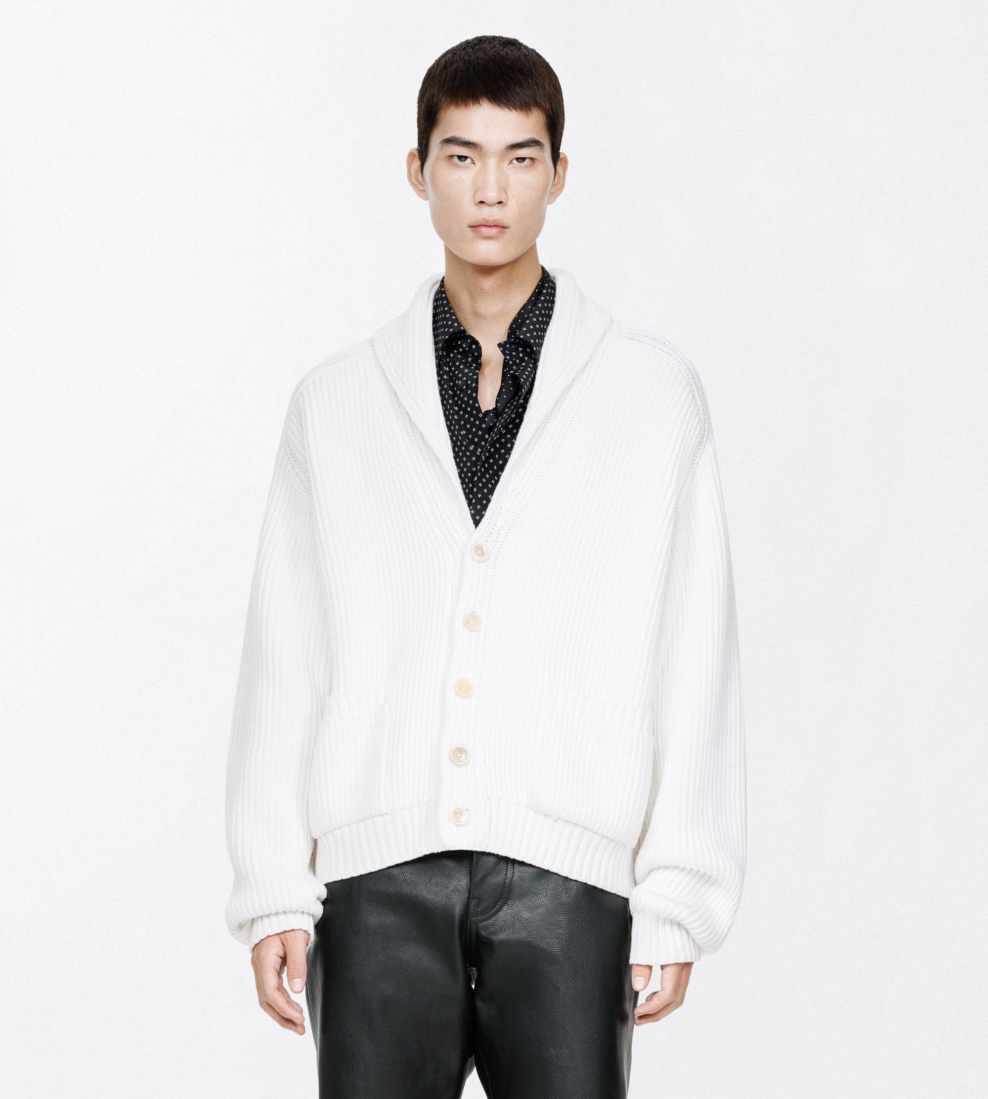 CASHMERE COTTON SHAWL COLLAR CARDIGAN