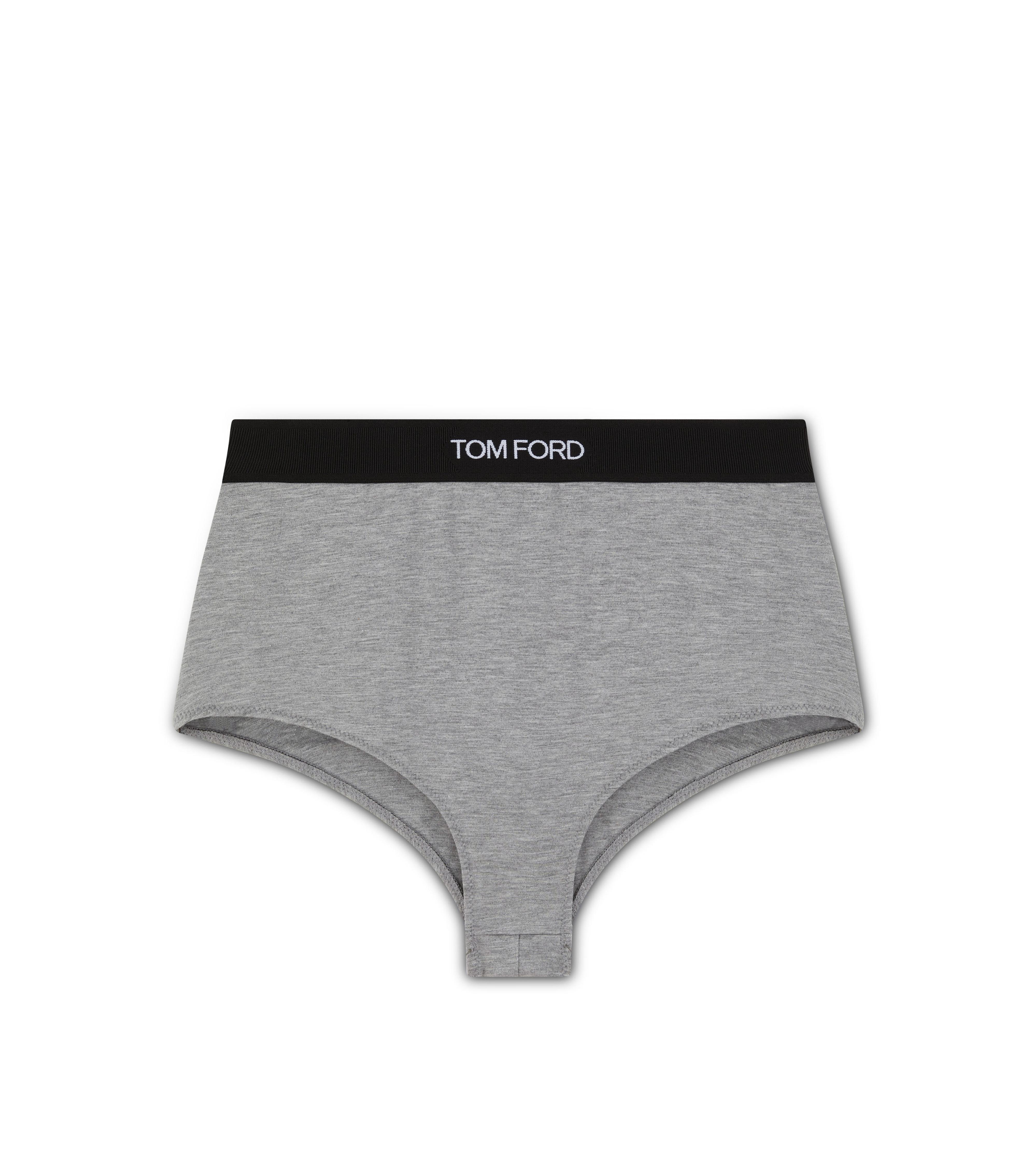 Tom Ford Logo mesh and velvet briefs