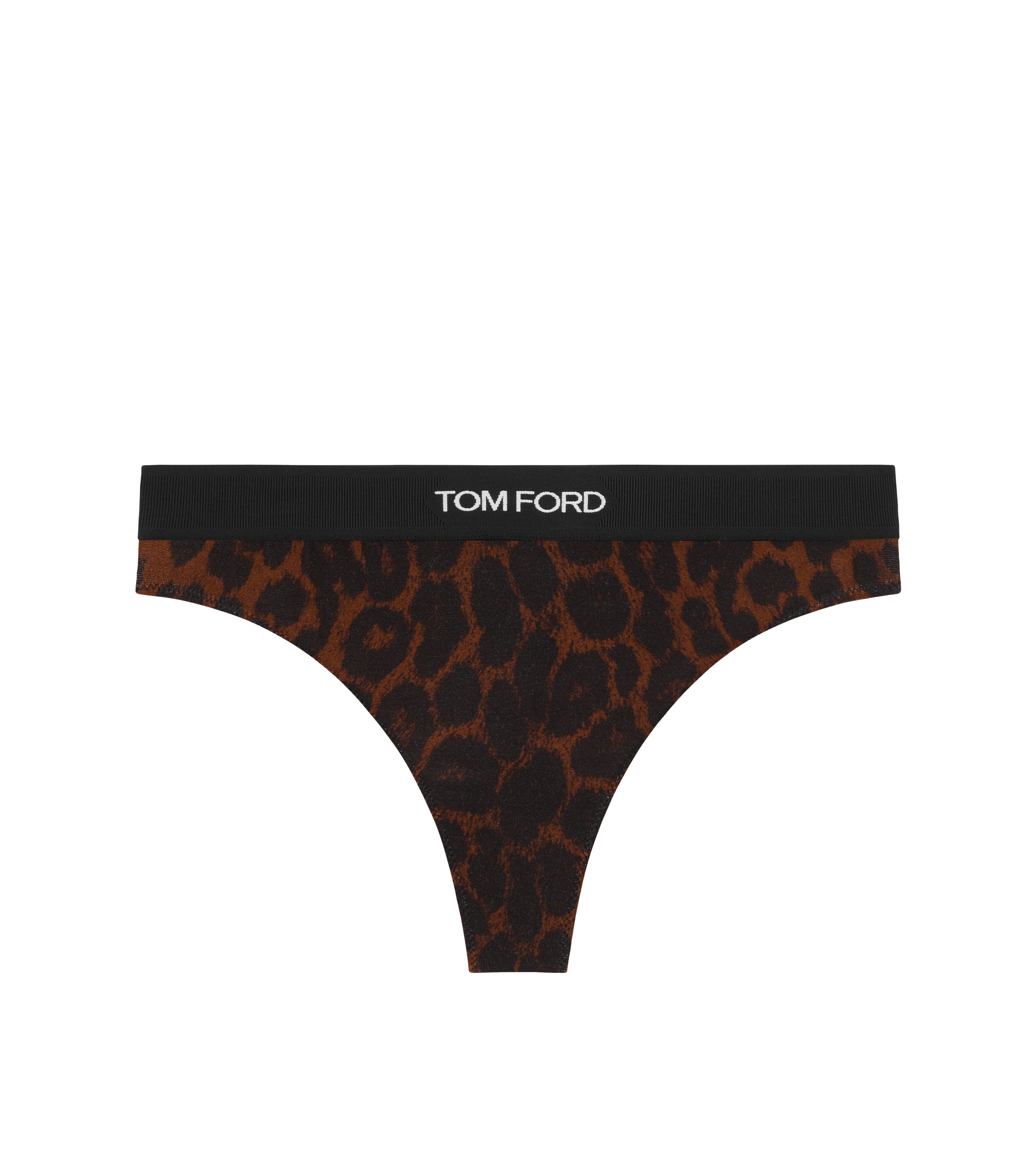 REFLECTED LEOPARD PRINTED MODAL SIGNATURE THONG
