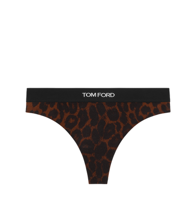 REFLECTED LEOPARD PRINTED MODAL SIGNATURE THONG image number 0