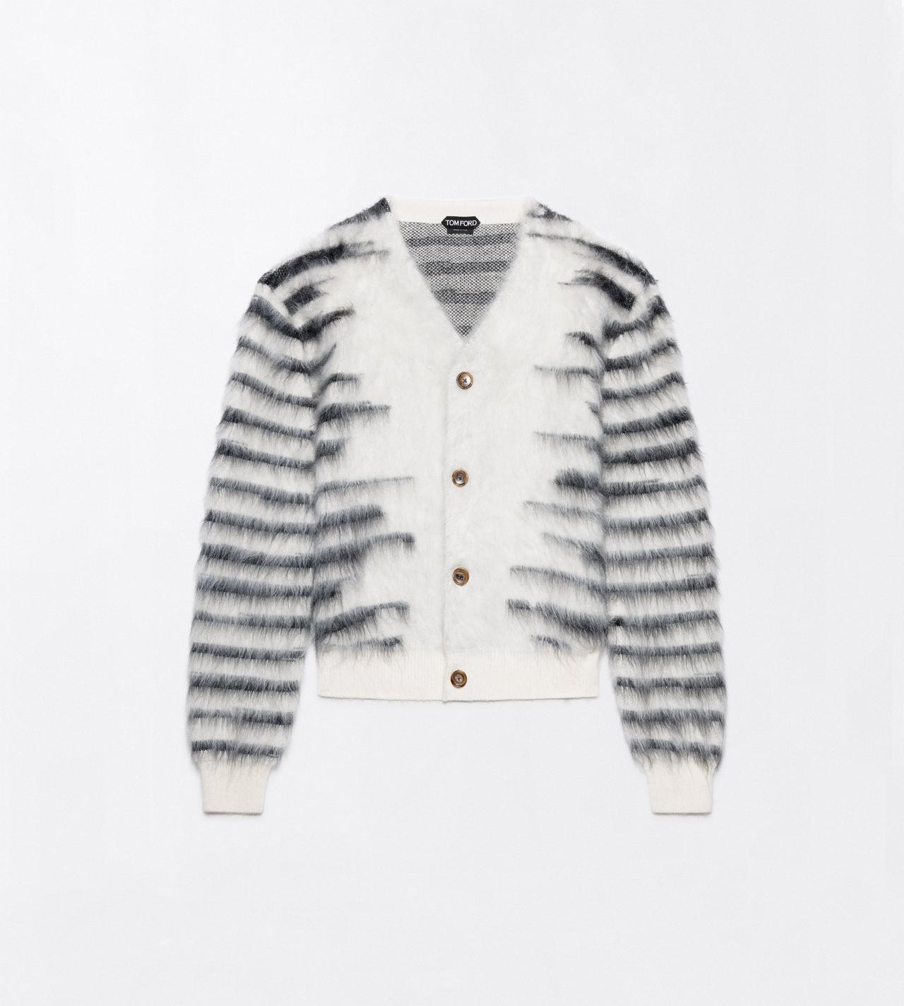 TOM FORD  WHITE & BLACK KNITWEAR CARDIGAN