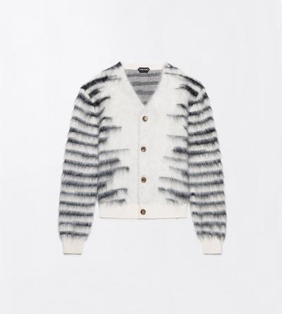 TOM FORD  WHITE & BLACK KNITWEAR CARDIGAN