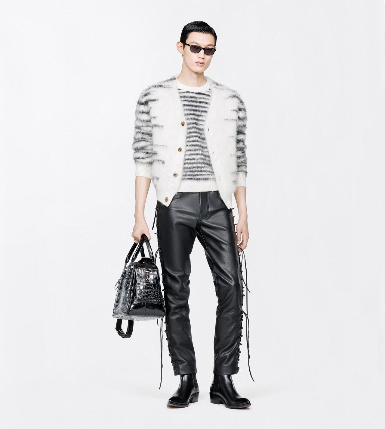 TOM FORD  WHITE & BLACK KNITWEAR CARDIGAN
