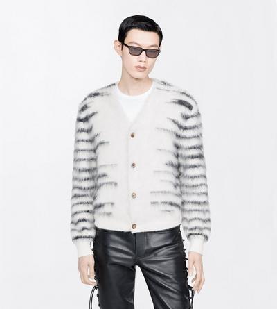 TOM FORD  WHITE & BLACK KNITWEAR CARDIGAN