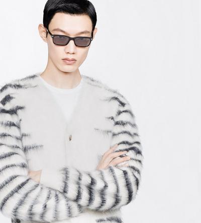 TOM FORD  WHITE & BLACK KNITWEAR CARDIGAN