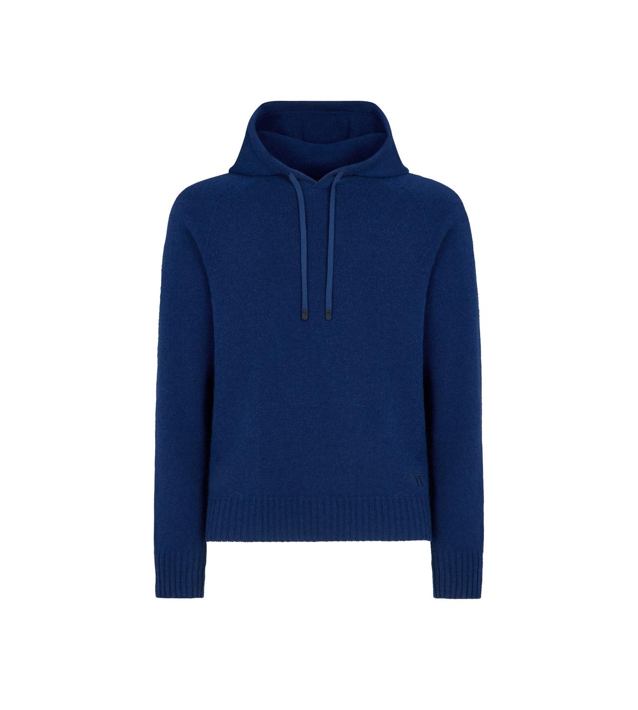 Blue cashmere hoodie hot sale