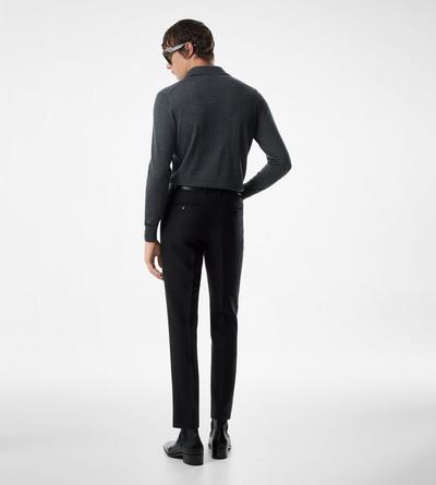 TOM FORD WOOL CHARCOAL FINE GAUGE PURE WOOL POLO