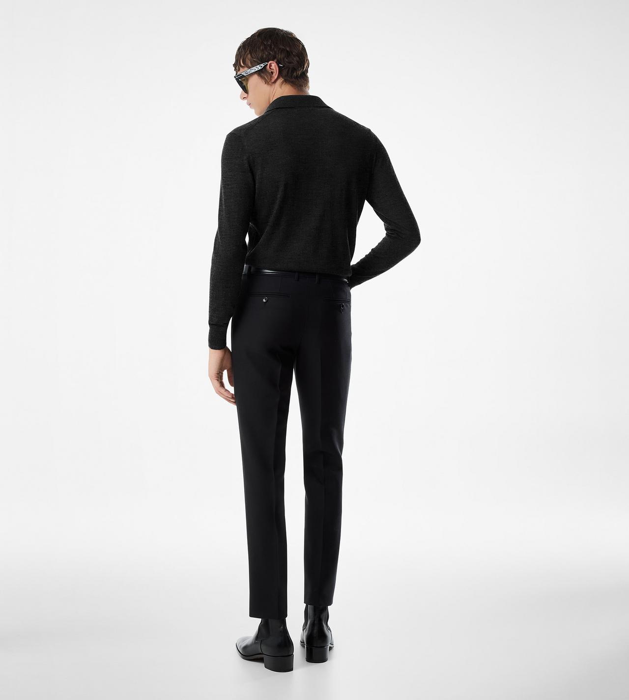 TOM FORD WOOL BLACK FINE GAUGE PURE WOOL POLO
