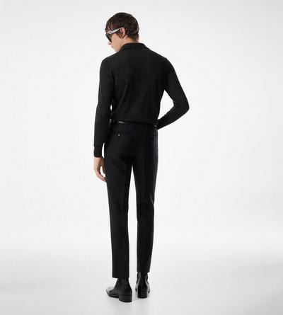 TOM FORD WOOL BLACK FINE GAUGE PURE WOOL POLO