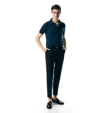 FINE GAUGE CASHMERE SILK POLO image number 1