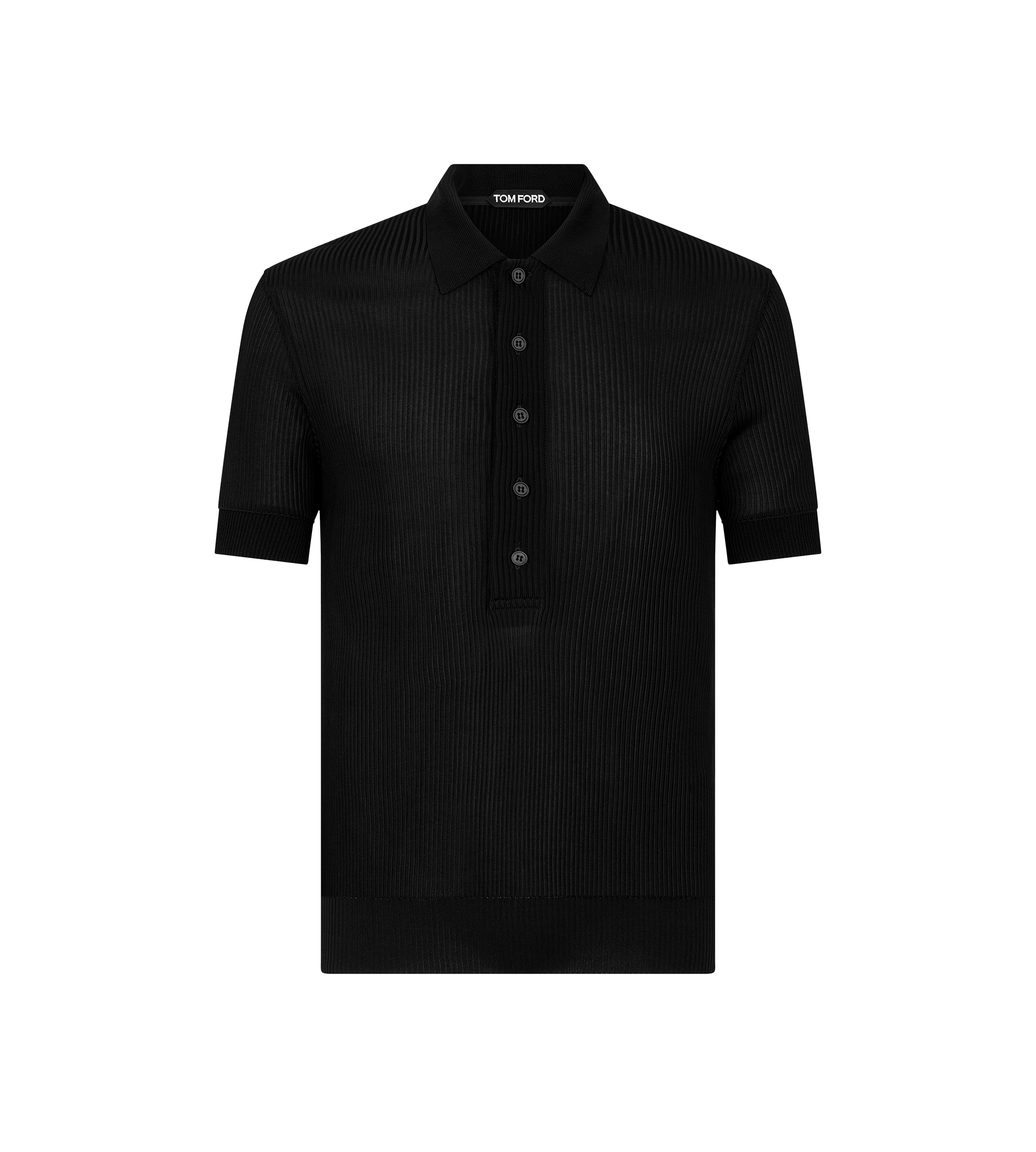 TOM FORD buttoned-collar cotton-blend shirt - Neutrals