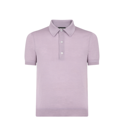 FINE GAUGE CASHMERE SILK KNIT POLO image number 0