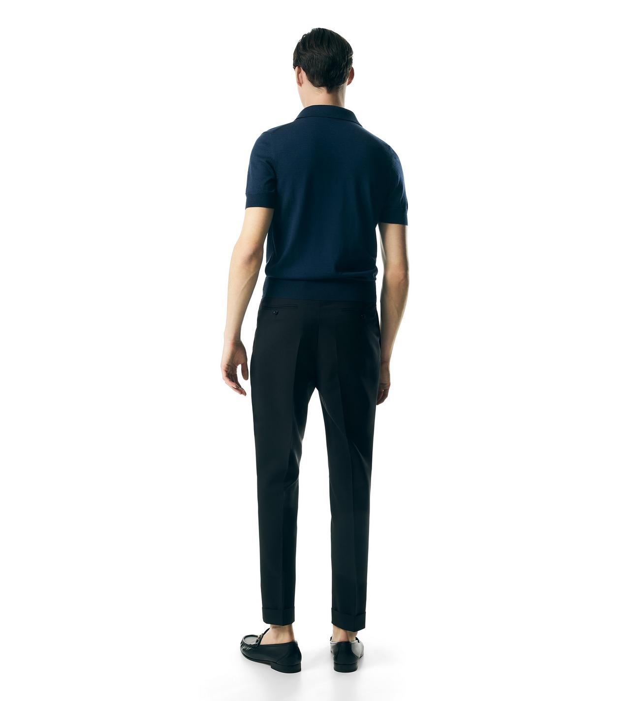 TOM FORD CASHMERE SILK BLEND BLUE FINE GAUGE CASHMERE SILK KNIT POLO