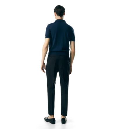 TOM FORD CASHMERE SILK BLEND BLUE FINE GAUGE CASHMERE SILK KNIT POLO