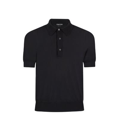 FINE GAUGE CASHMERE SILK KNIT POLO