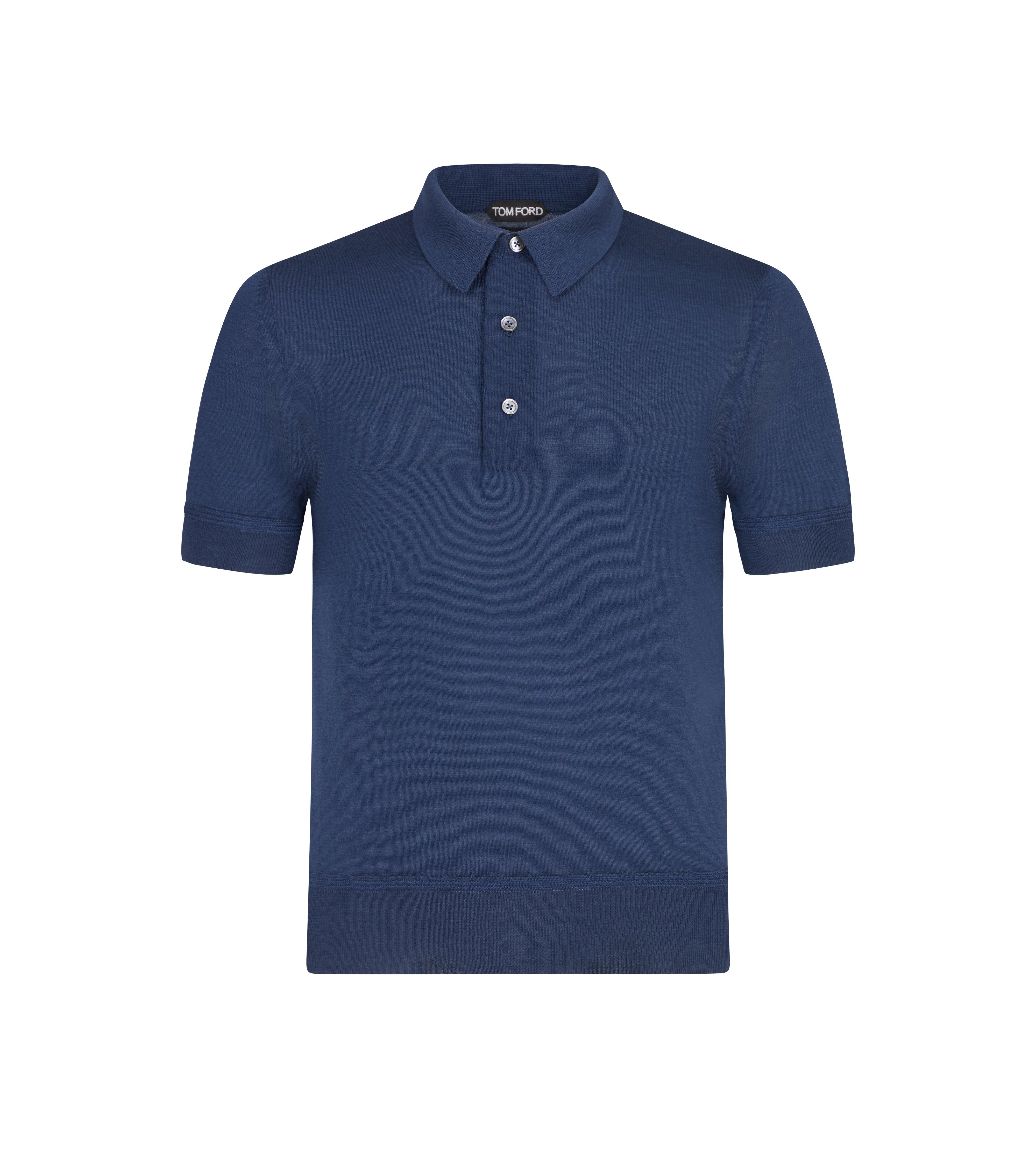 FINE GAUGE CASHMERE SILK KNIT POLO
