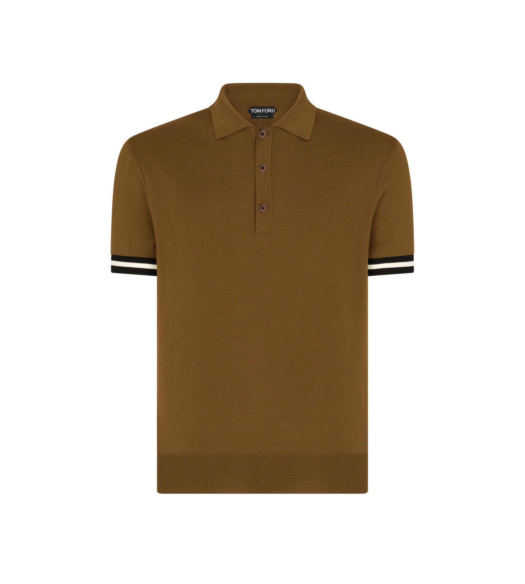 CONTRAST PIPING COTTON SILK POLO