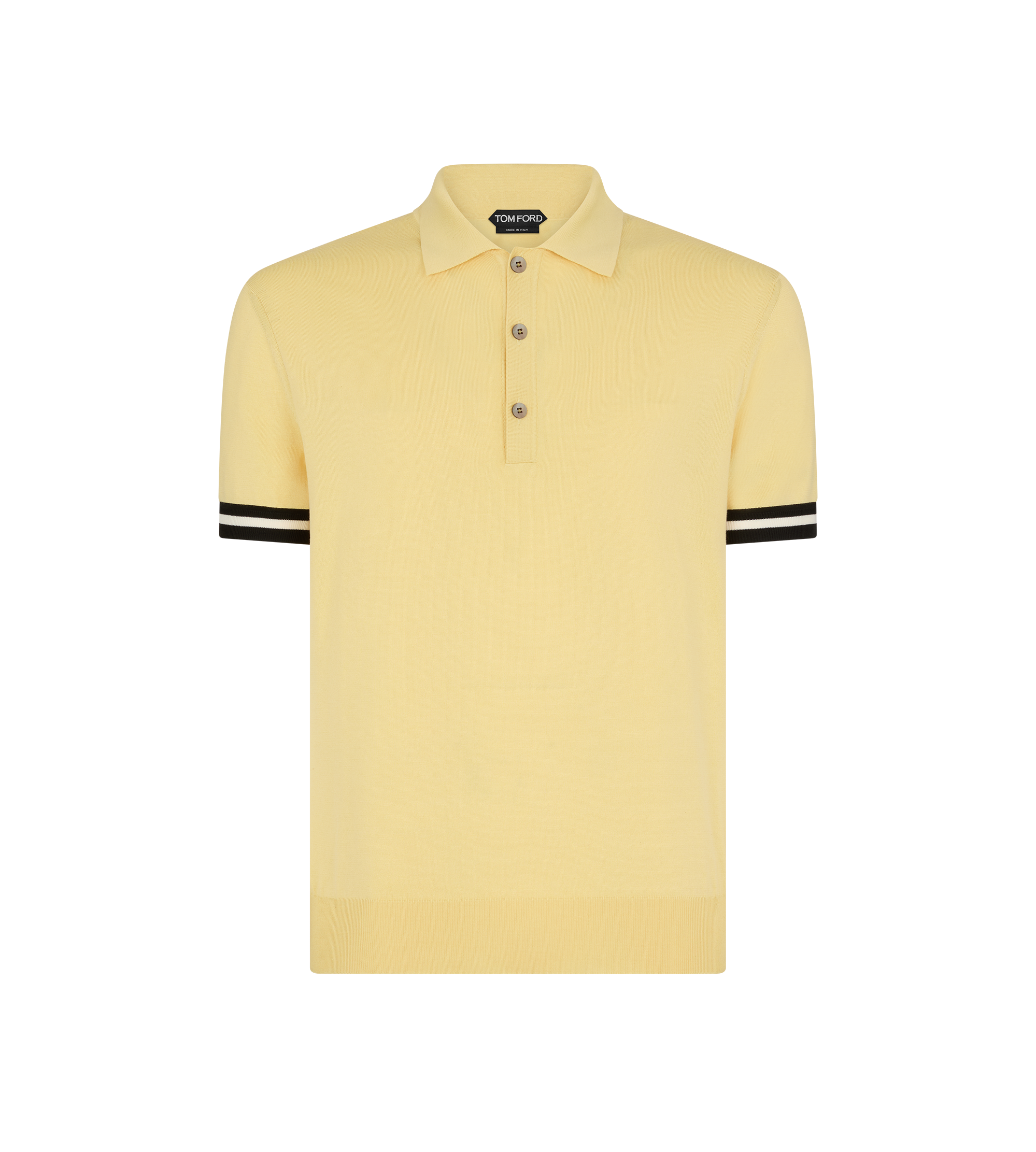 CONTRAST PIPING COTTON SILK POLO