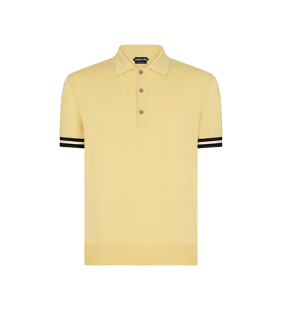 CONTRAST PIPING COTTON SILK POLO image number 0