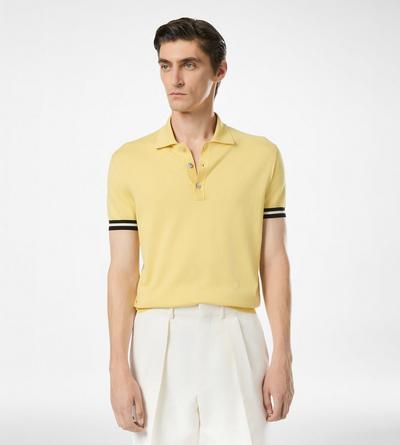 CONTRAST PIPING COTTON SILK POLO image number 2