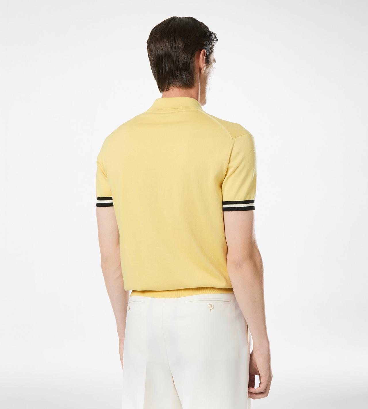 CONTRAST PIPING COTTON SILK POLO image number 3