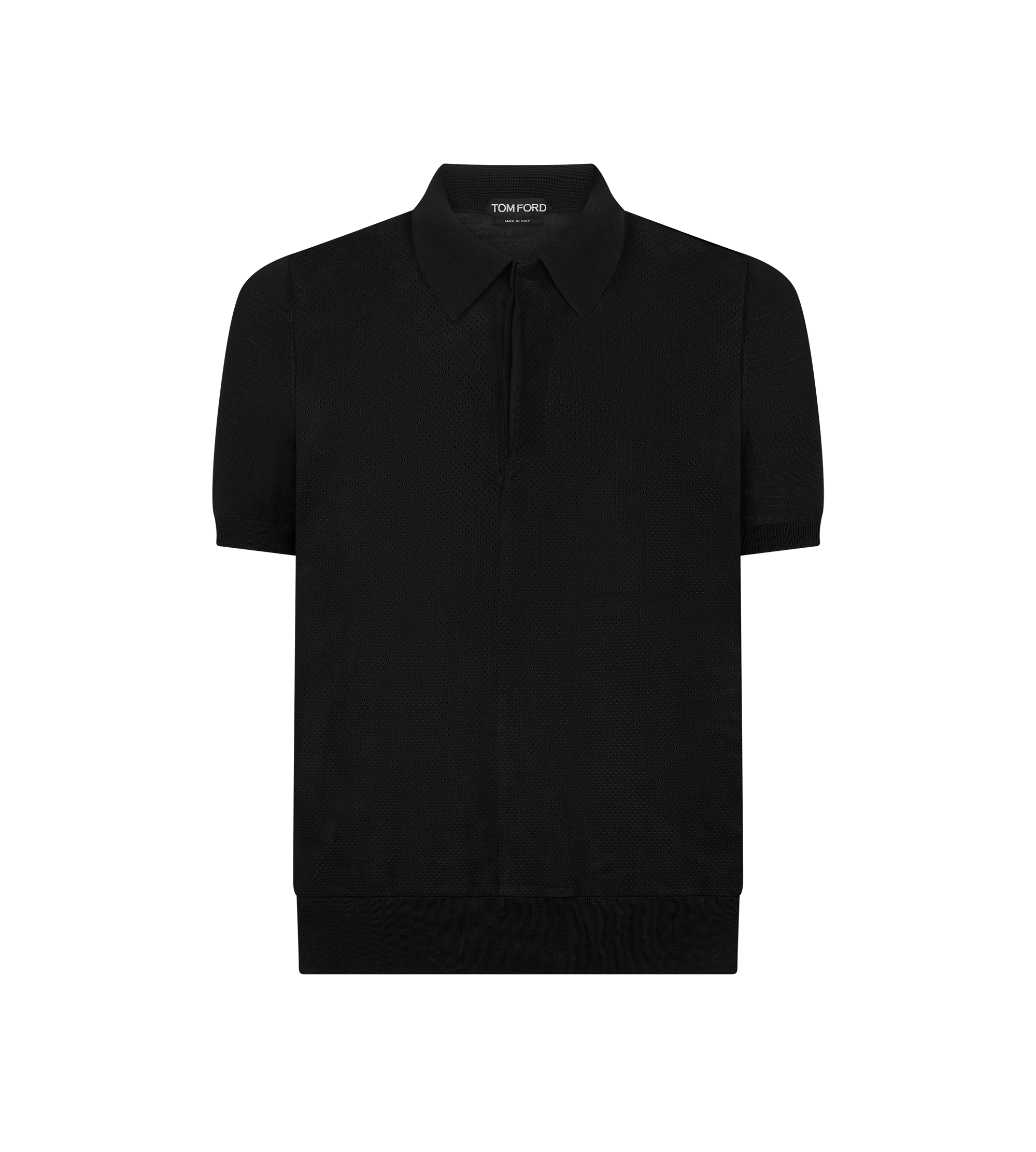 PERFORATED SUEDE AND MERINO POLO