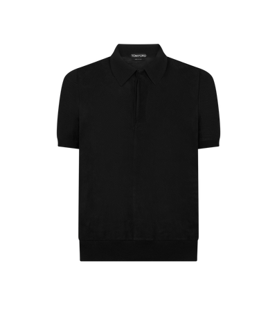 PERFORATED SUEDE AND MERINO POLO