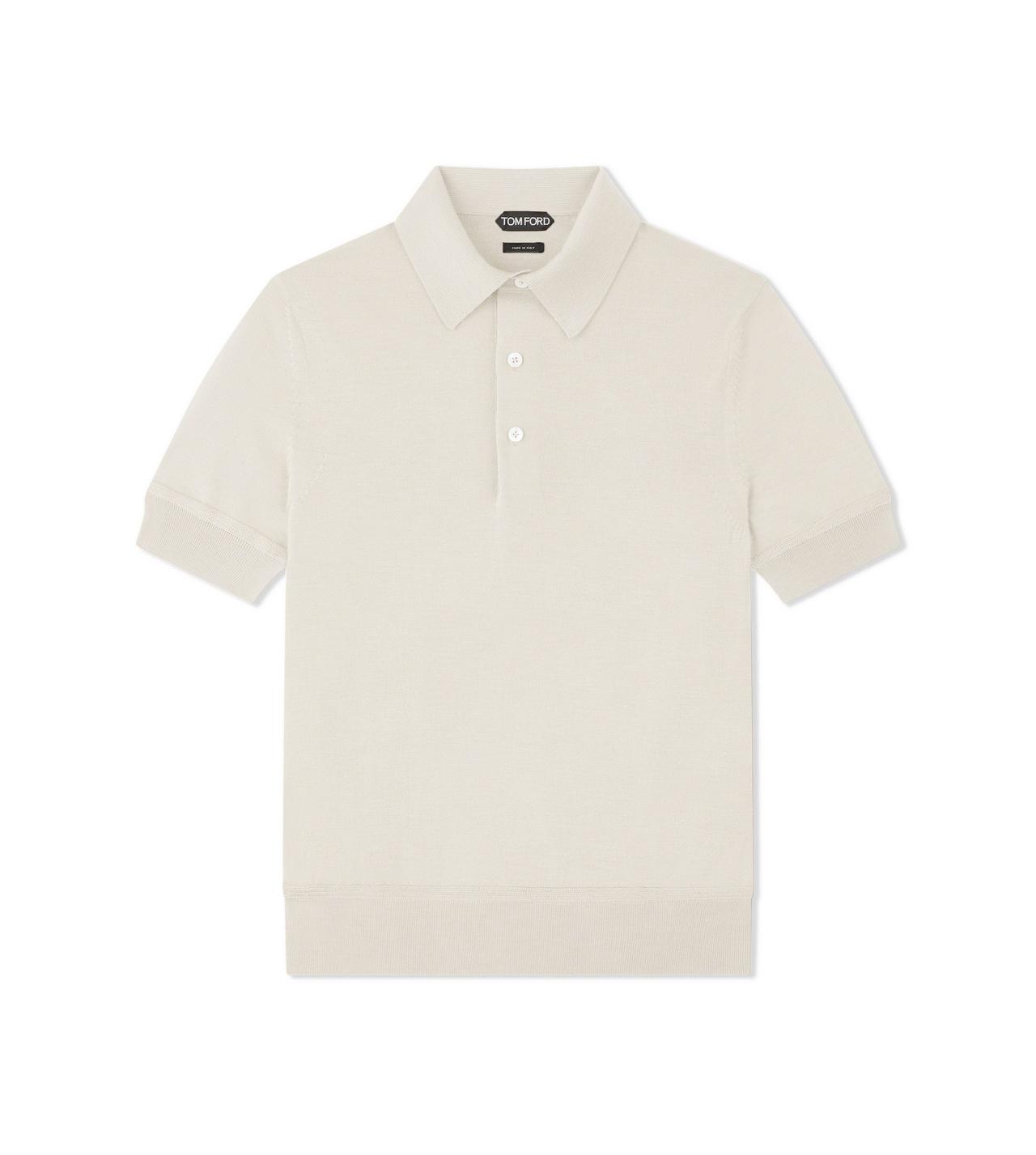 TOM FORD CASHMERE SILK BLEND IVORY FINE GAUGE CASHMERE SILK POLO&nbsp;