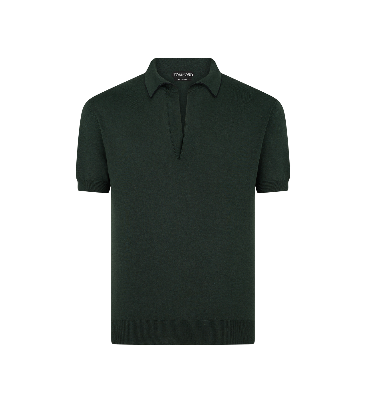 TOM FORD SILK COTTON BLEND FOREST COTTON SILK TIPPING POLO