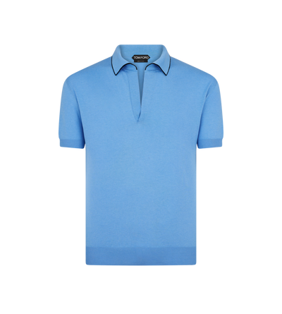 POLO EN COTON AVEC INSERT EN SOIE image number 0