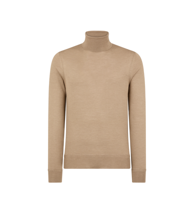 FINE GAUGE CASHMERE SILK ROLL NECK