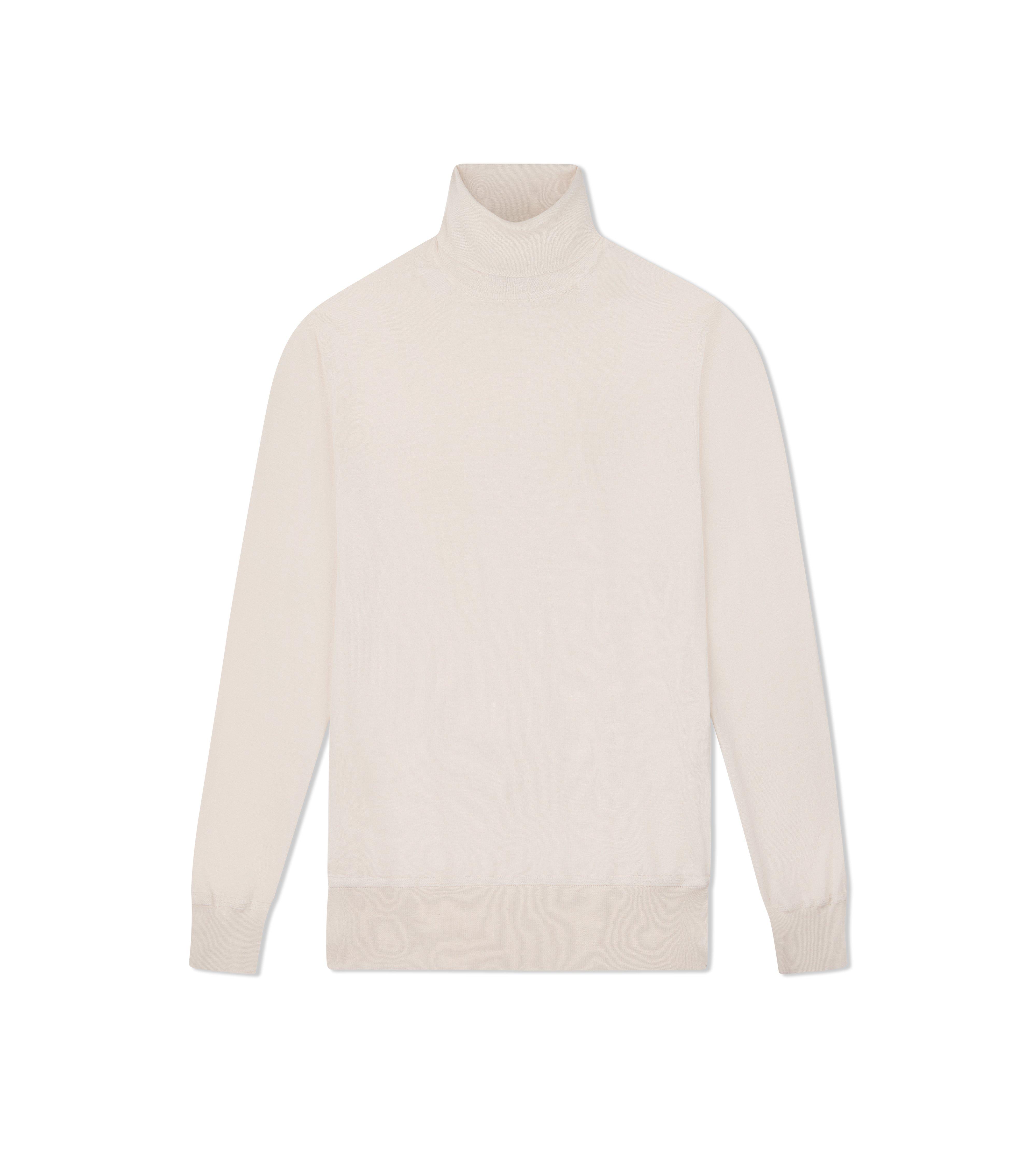 FINE GAUGE CASHMERE SILK ROLL NECK