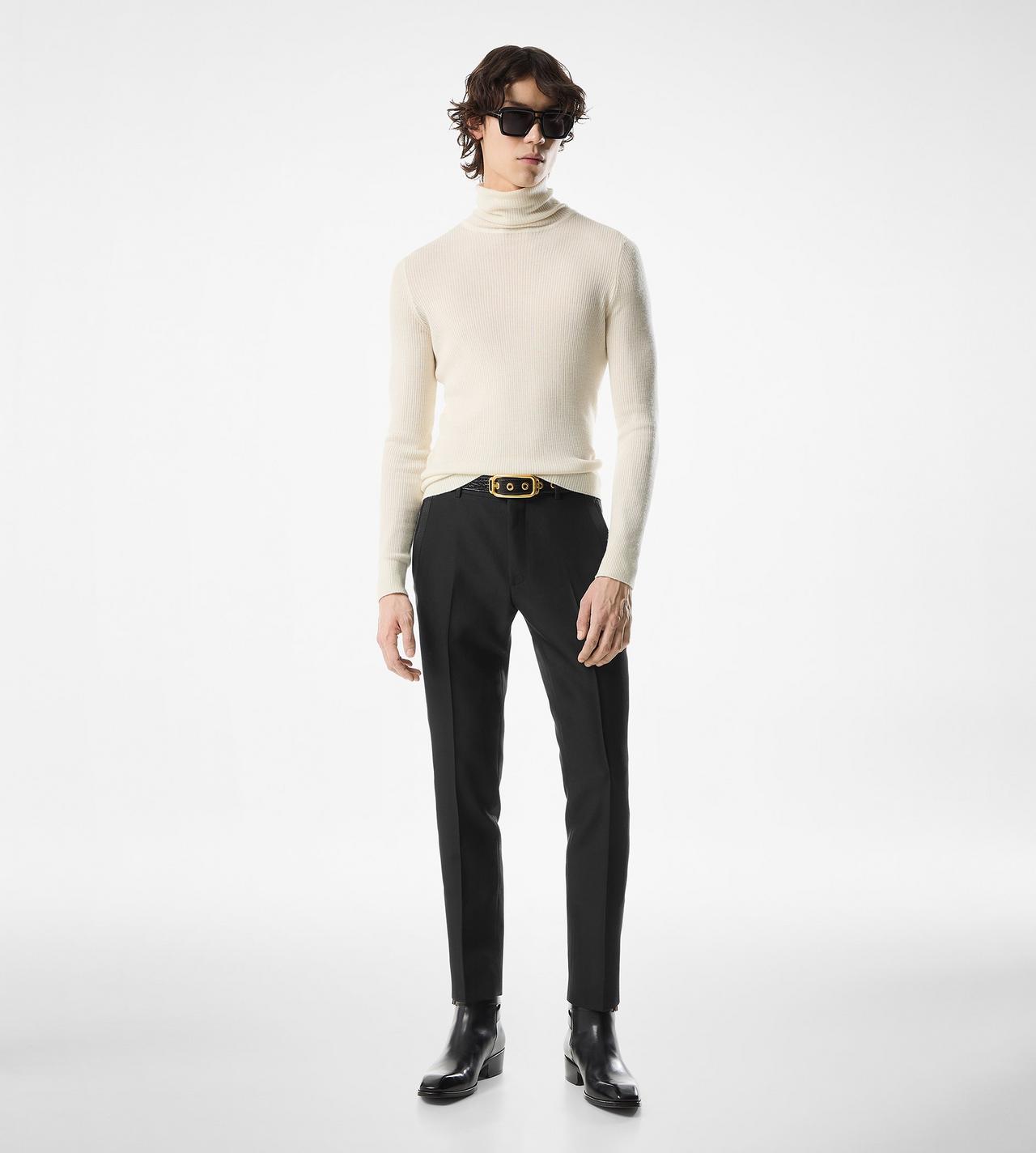 WOOL SILK CASHMERE RIB ROLL NECK image number 1