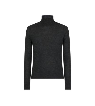 WOOL SILK CASHMERE RIB ROLL NECK