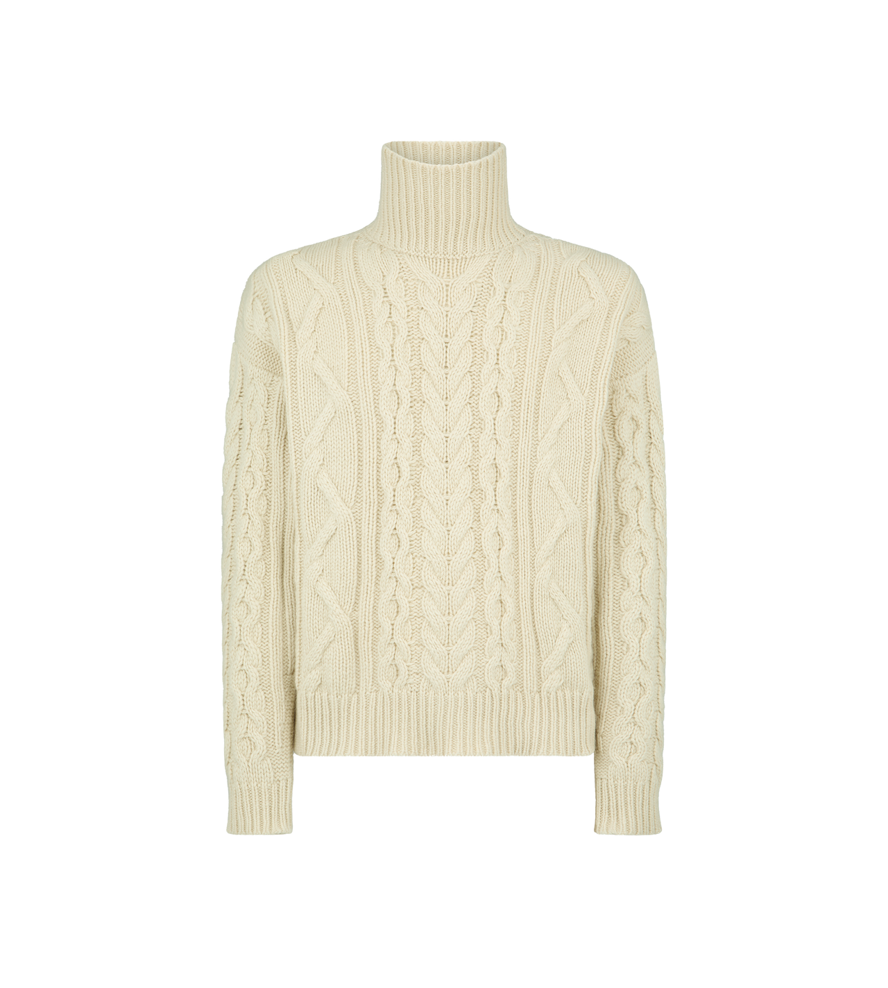 WOOL CASHMERE CABLE ROLL NECK image number 0