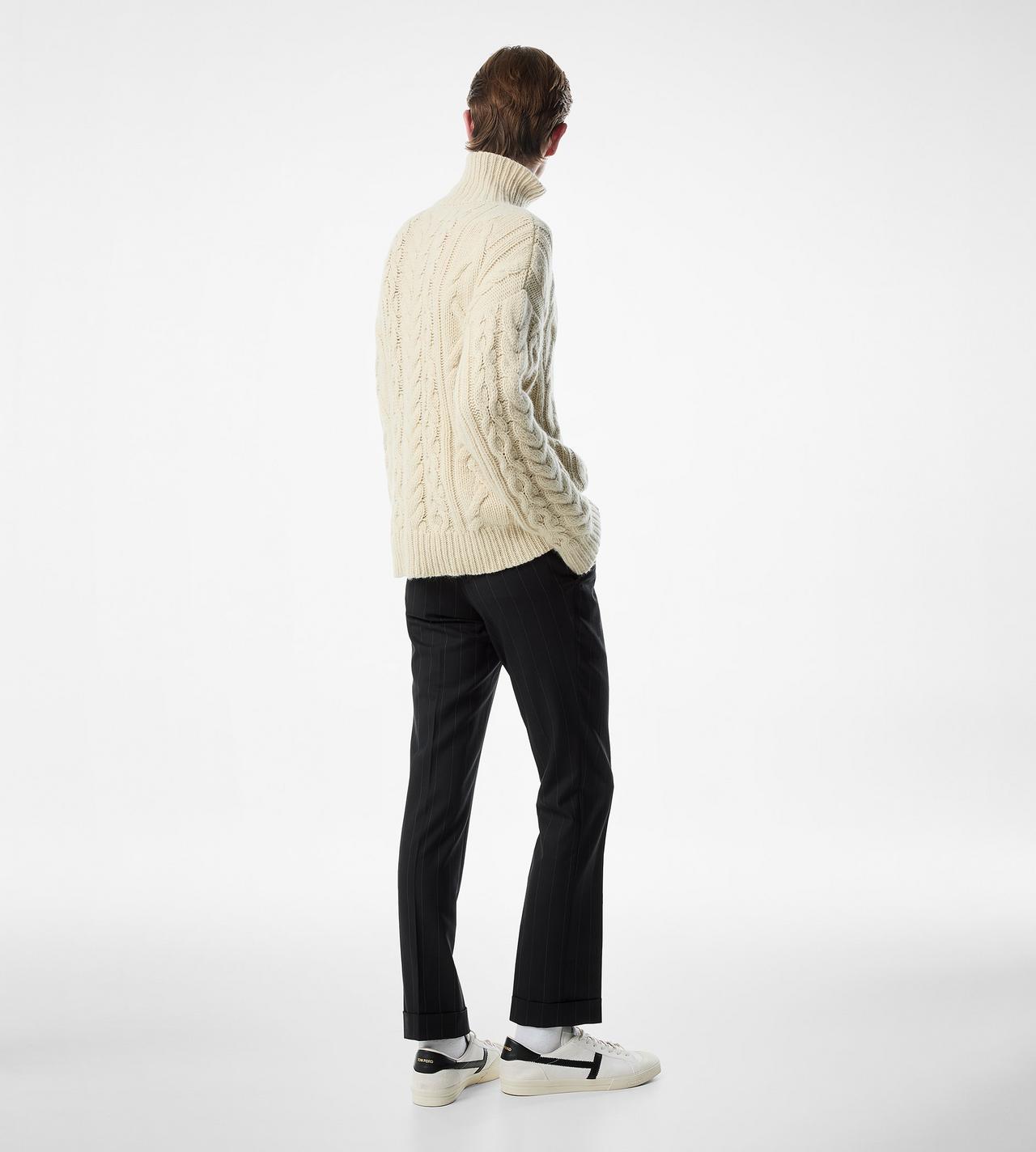 WOOL CASHMERE CABLE ROLL NECK image number 2