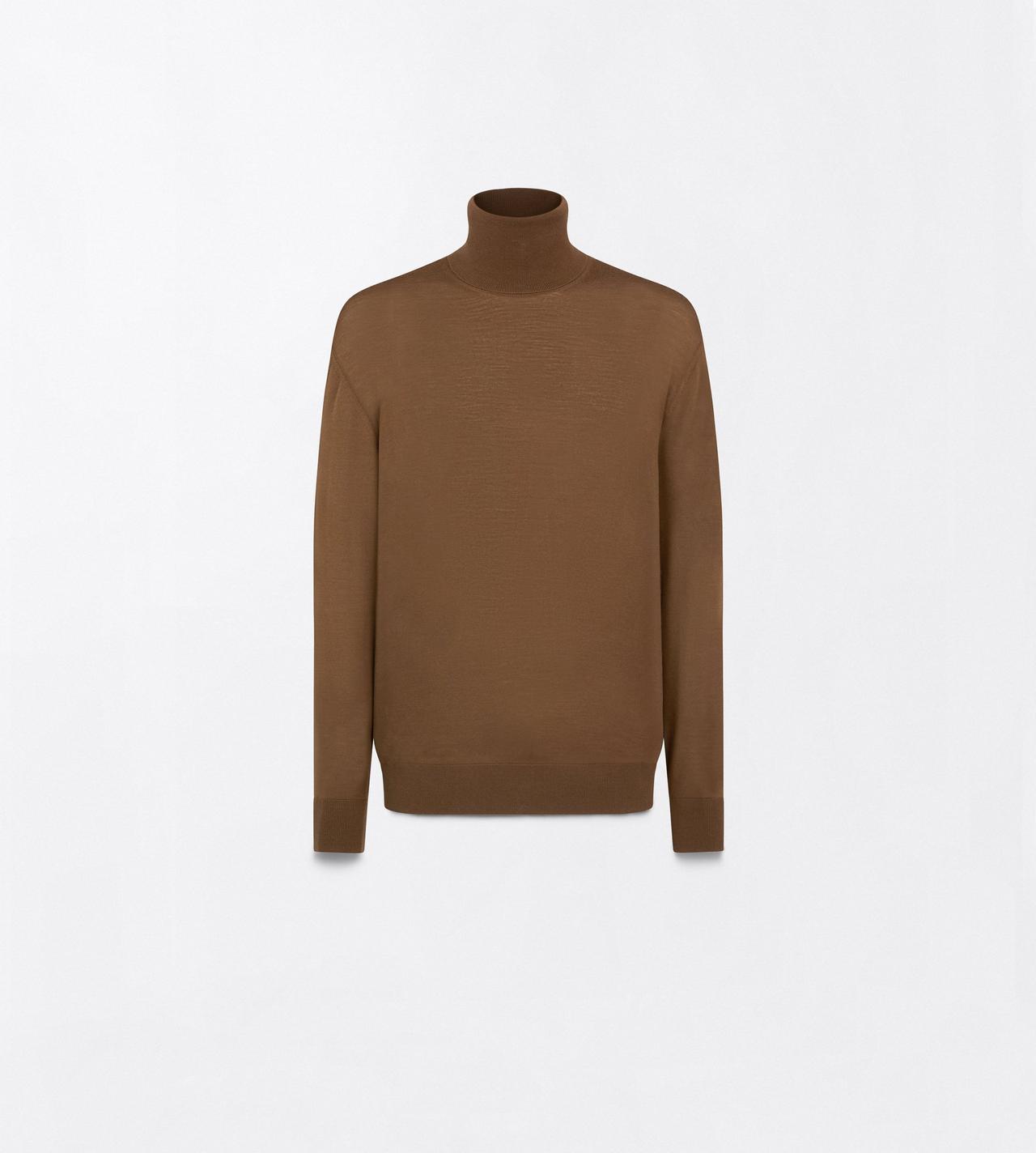 TOM FORD WOOL CINNAMON ULTRAFINE MERINO WOOL ROLL NECK SWEATER