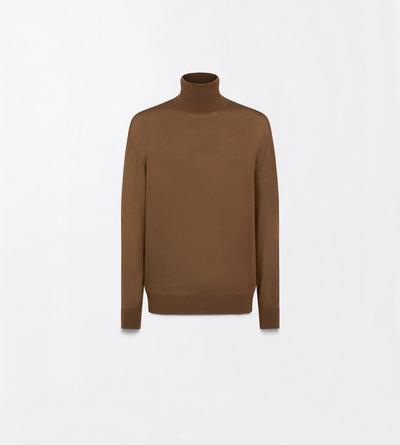 TOM FORD WOOL CINNAMON ULTRAFINE MERINO WOOL ROLL NECK SWEATER