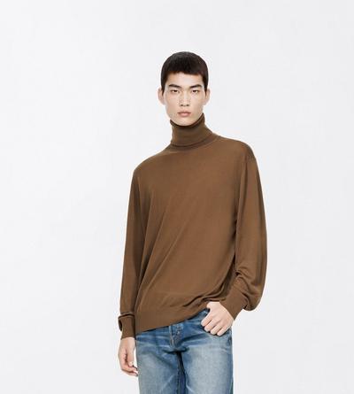 TOM FORD WOOL CINNAMON ULTRAFINE MERINO WOOL ROLL NECK SWEATER