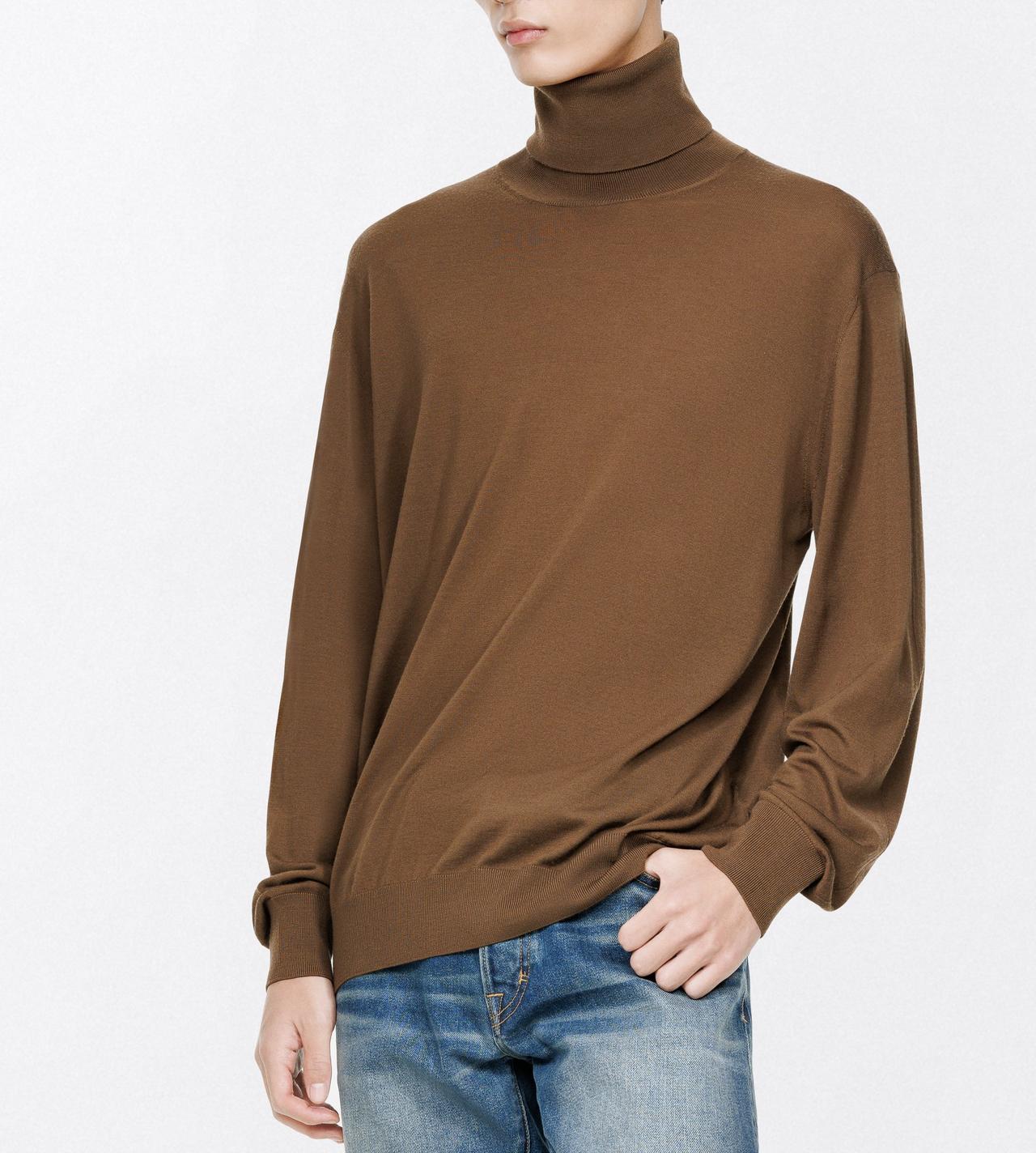 TOM FORD WOOL CINNAMON ULTRAFINE MERINO WOOL ROLL NECK SWEATER