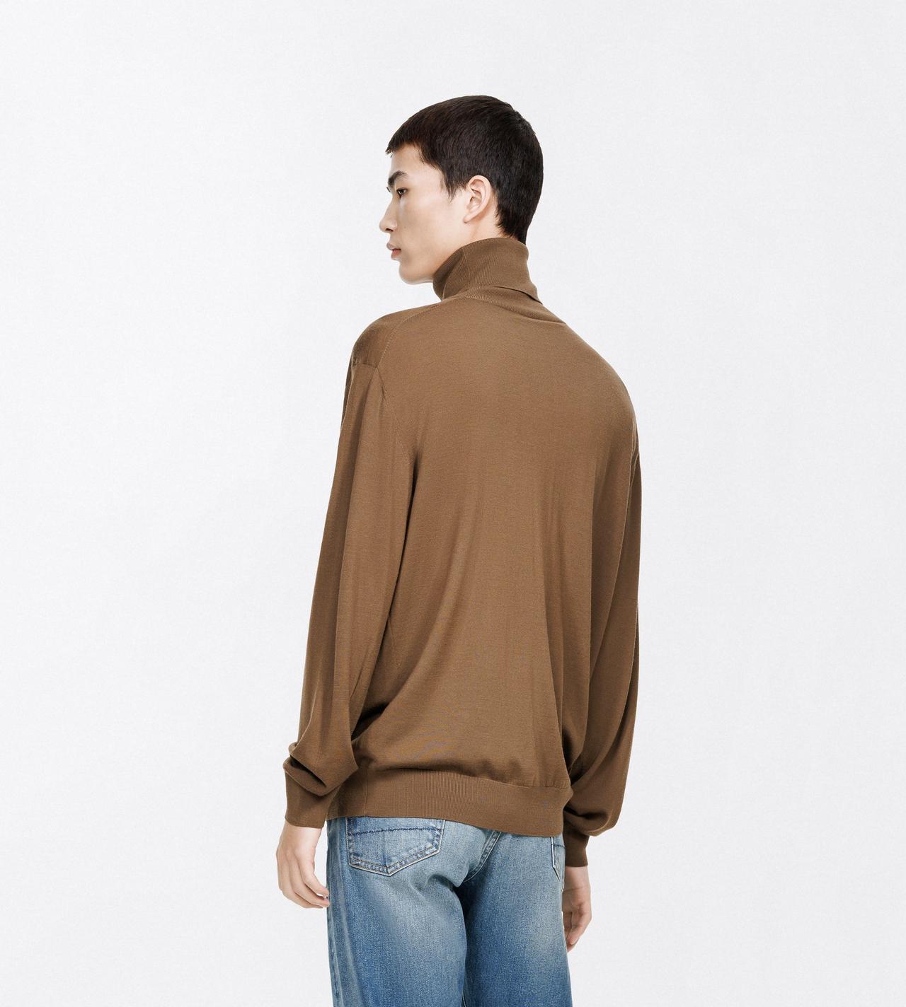 TOM FORD WOOL CINNAMON ULTRAFINE MERINO WOOL ROLL NECK SWEATER