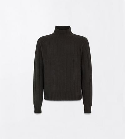 TOM FORD CASHMERE TRUFFLE SEAMLESS BRUSHED CASHMERE RIB MOCK NECK SWEATER